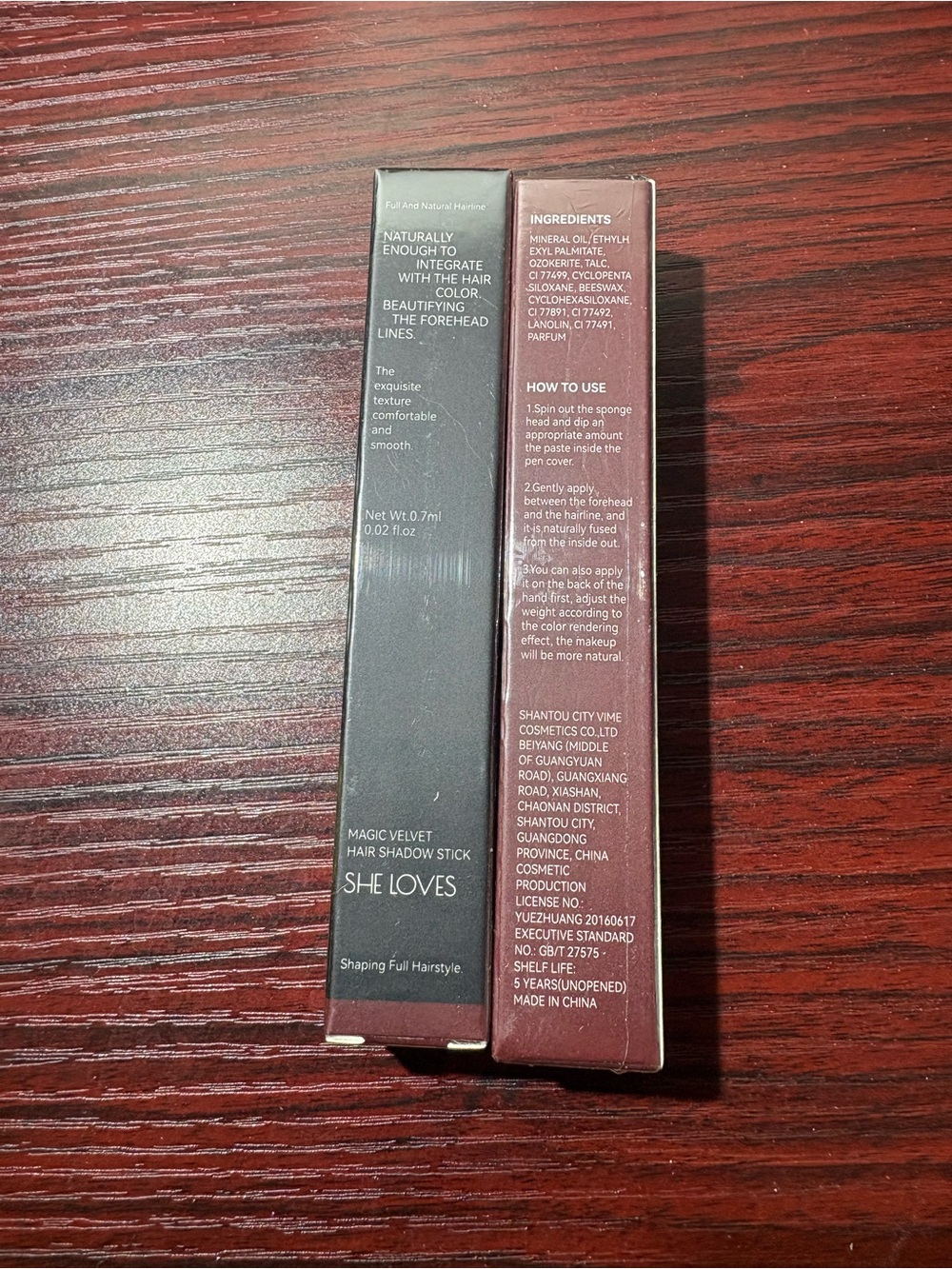 SHE LOVES Hairline Powder Stick Root Cover Shade Dark Brown X2